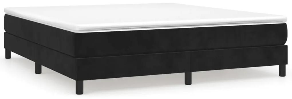 Cadru de pat box spring, negru, 180x200 cm, catifea Negru, 25 cm, 180 x 200 cm