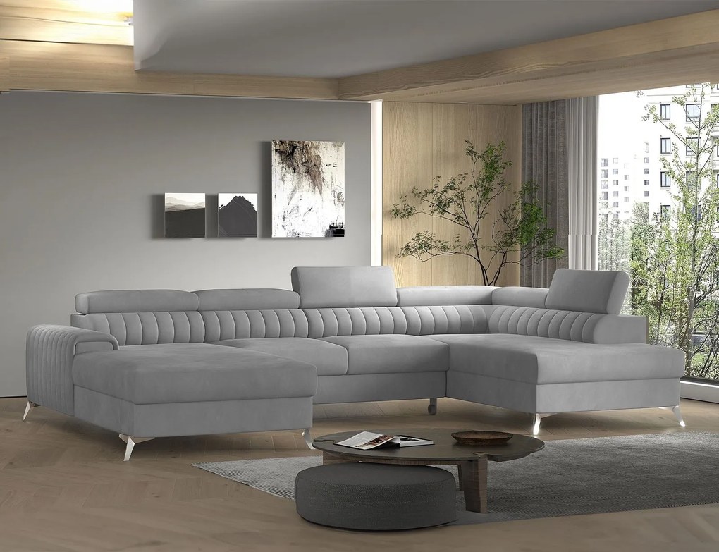 Colțar lemn masiv Formă U Extensibil Levi 347x202cm - Gojo 101, Dreapta