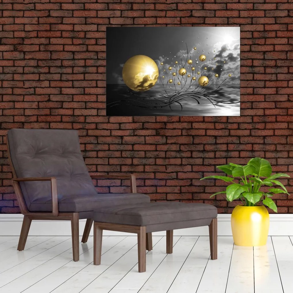 Tabloul bilelor în ocru (90x60 cm)