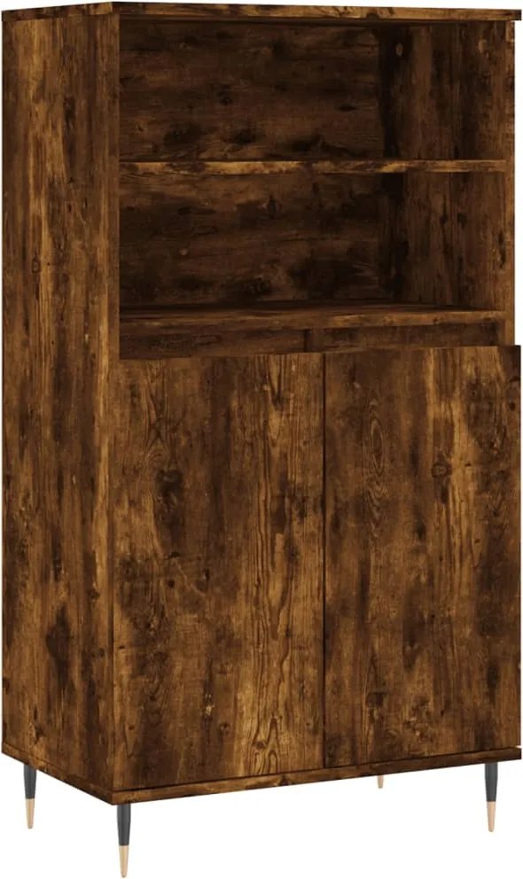 vidaXL Dulap înalt, stejar fumuriu, 60x36x110 cm, lemn prelucrat