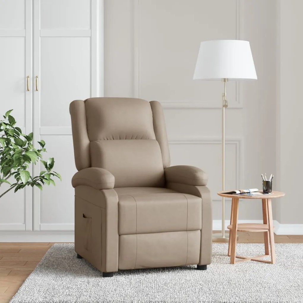 322442 vidaXL Fotoliu rabatabil, cappuccino, piele ecologică