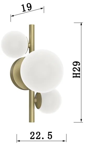 Aplică ONLI PALOMA 3xG9/10W/230V auriu