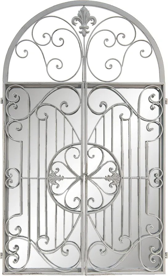 Oglinda de perete, gri, din metal, 61x3x103 cm