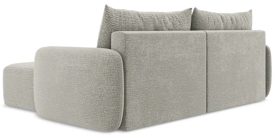 Colțar gri deschis extensibil/cu spațiu de depozitare (cu colț pe partea dreaptă) Kalena – Makamii