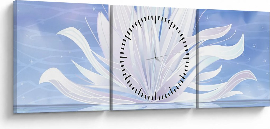 Tablou - Floare de lotus (cu ceas) (90x30 cm)