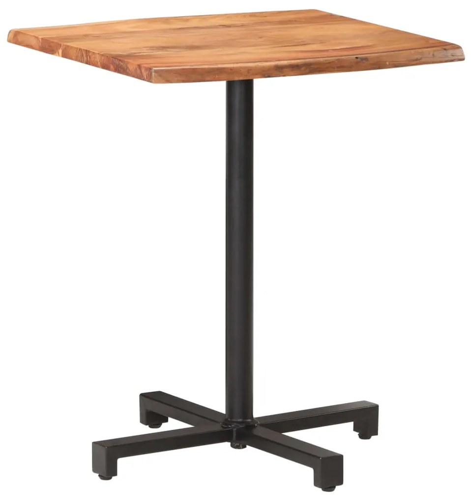 Masa de bistro, muchii naturale, 60x60x75 cm, lemn masiv acacia 1, 60 x 60 x 75 cm, lemn de acacia cu margini organice