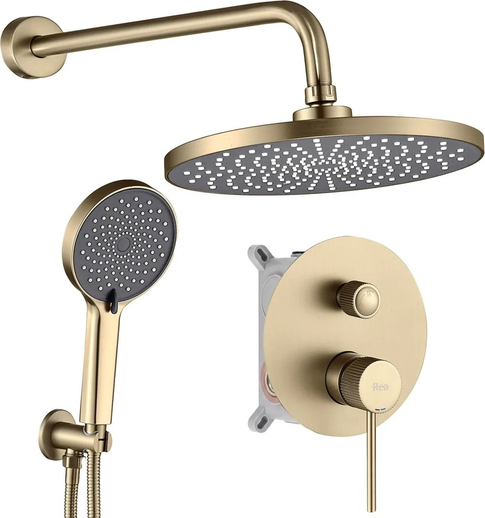 Set de dus incastrat Rea Lungo Stripe Gold Brush + BOX