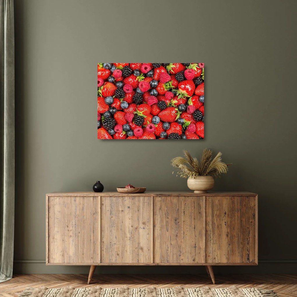 Tablou pe sticlă - Încărcătură de fructe (70x50 cm)