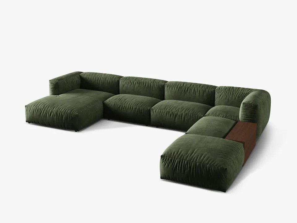 Coltar modular Martina catifea Vogue L406 cm + masuta de cafea