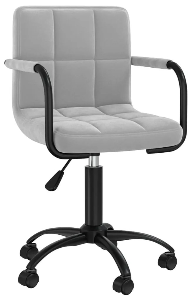 vidaXL Scaun de bucătărie pivotant, gri deschis, catifea