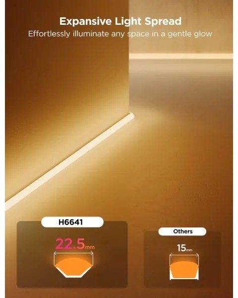 Bandă de colț Govee Neon MATTER LED 5m RGBIC Wi-Fi