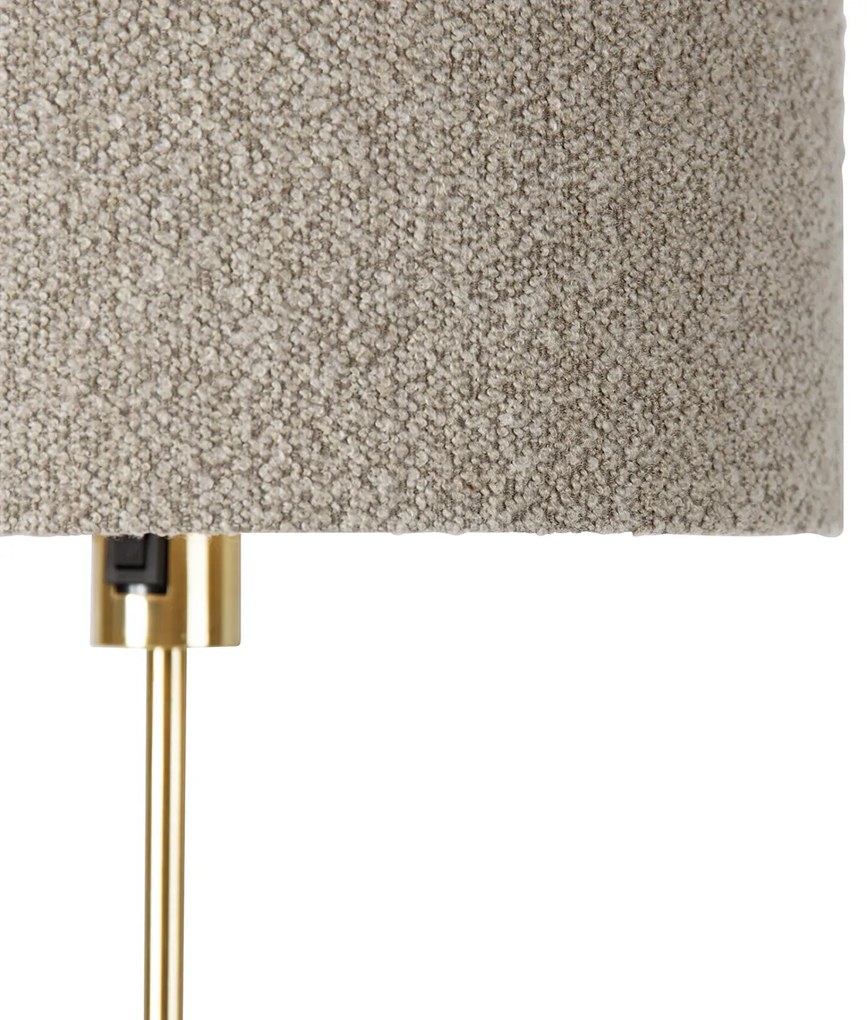 Lampa de podea reglabila aurie cu abajur boucle taupe 35 cm - Parte