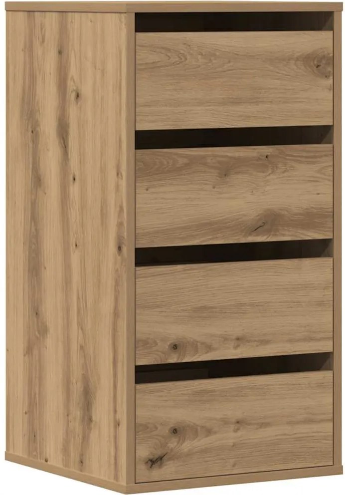 vidaXL Dulap colț sertare stejar artizanal 40x41x76 cm lemn prelucrat