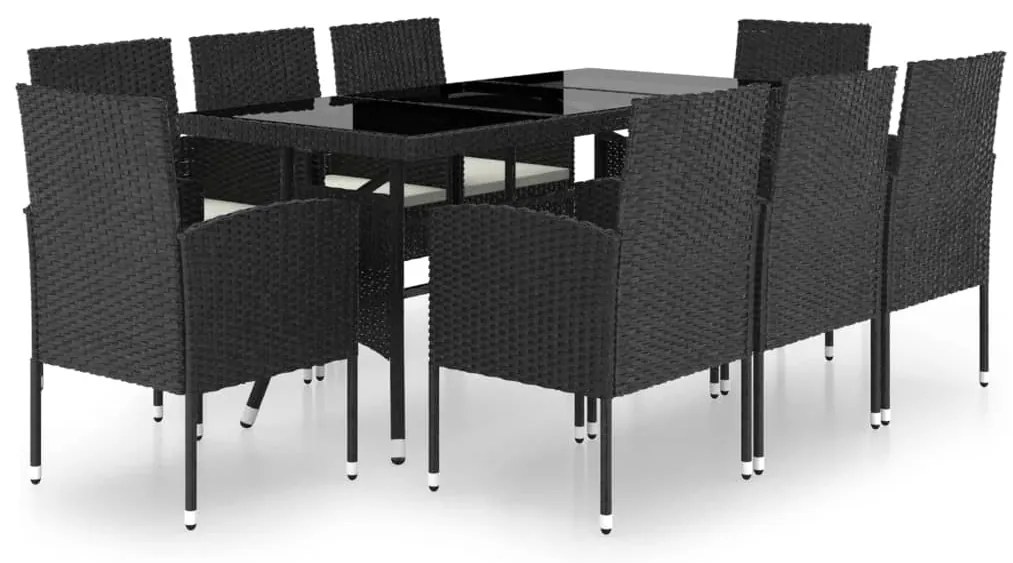 Set mobilier de gradina, 9 piese, poliratan
