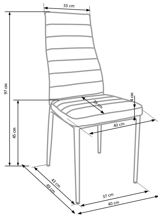 Scaun de bucaterie Perla, gri/argintiu