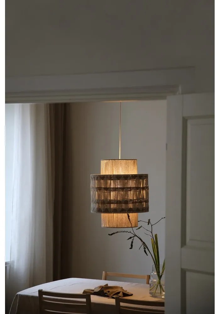 Lustră în culoare naturală cu abajur textil/cu abajur din iută ø 45 cm Ano – Markslöjd