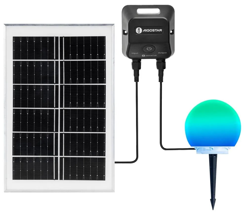 Aigostar Lampă LED RGB MESH dimmabilă pentru exterior, 20W/3,7V, 4000mAh, 2700-6500K, IP65, diam. 20 cm