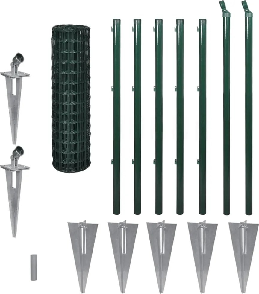 vidaXL Euro gard, verde, 10 x 1,0 m, oțel