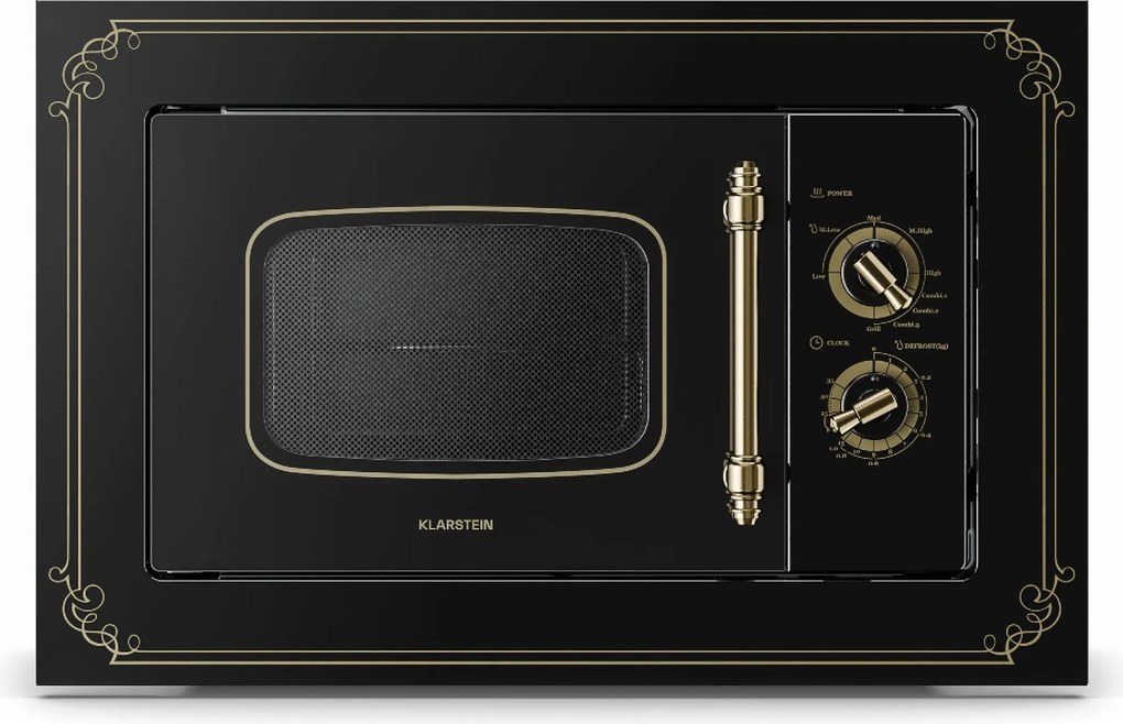 Klarstein Victoria 20, cuptor cu microunde încorporabil, 20 l, 800 W, grill: 1000 W, negru