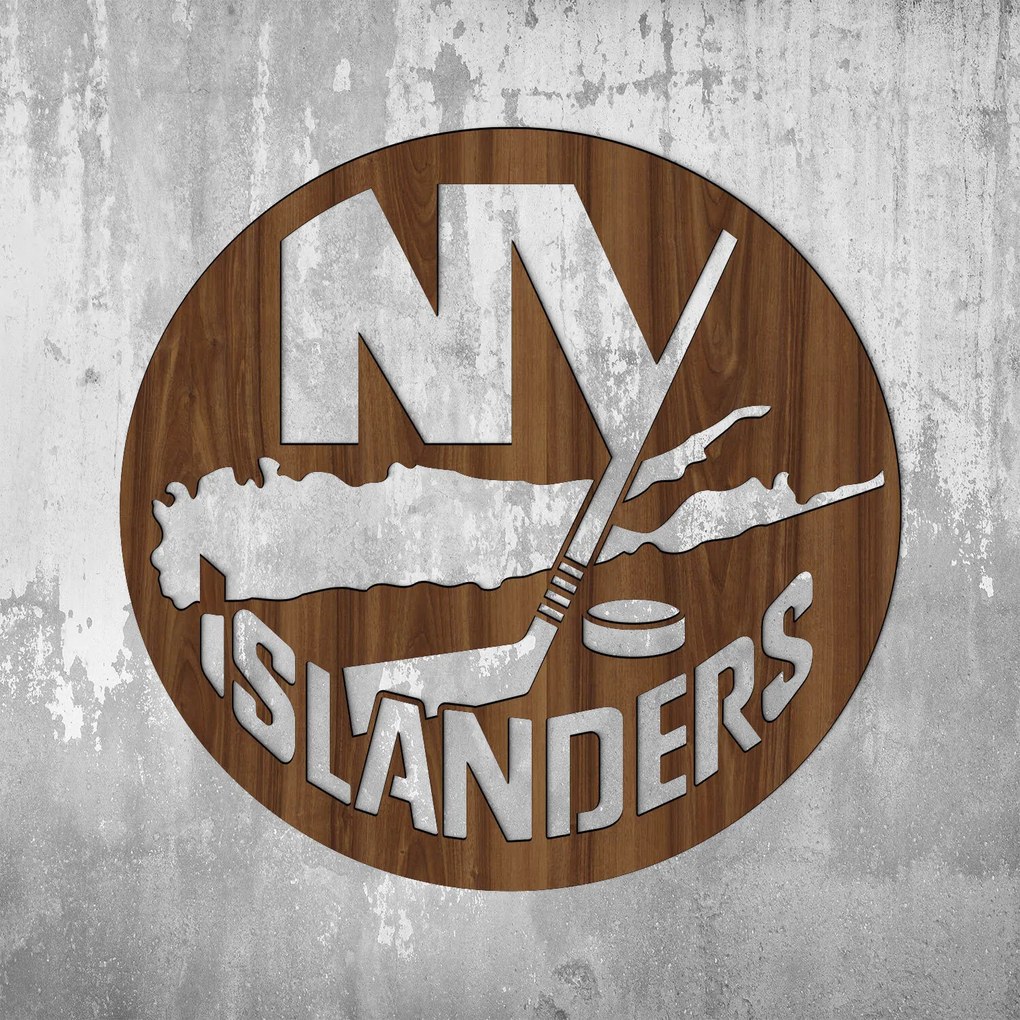 DUBLEZ | Logo de hochei din lemn - New York Islanders