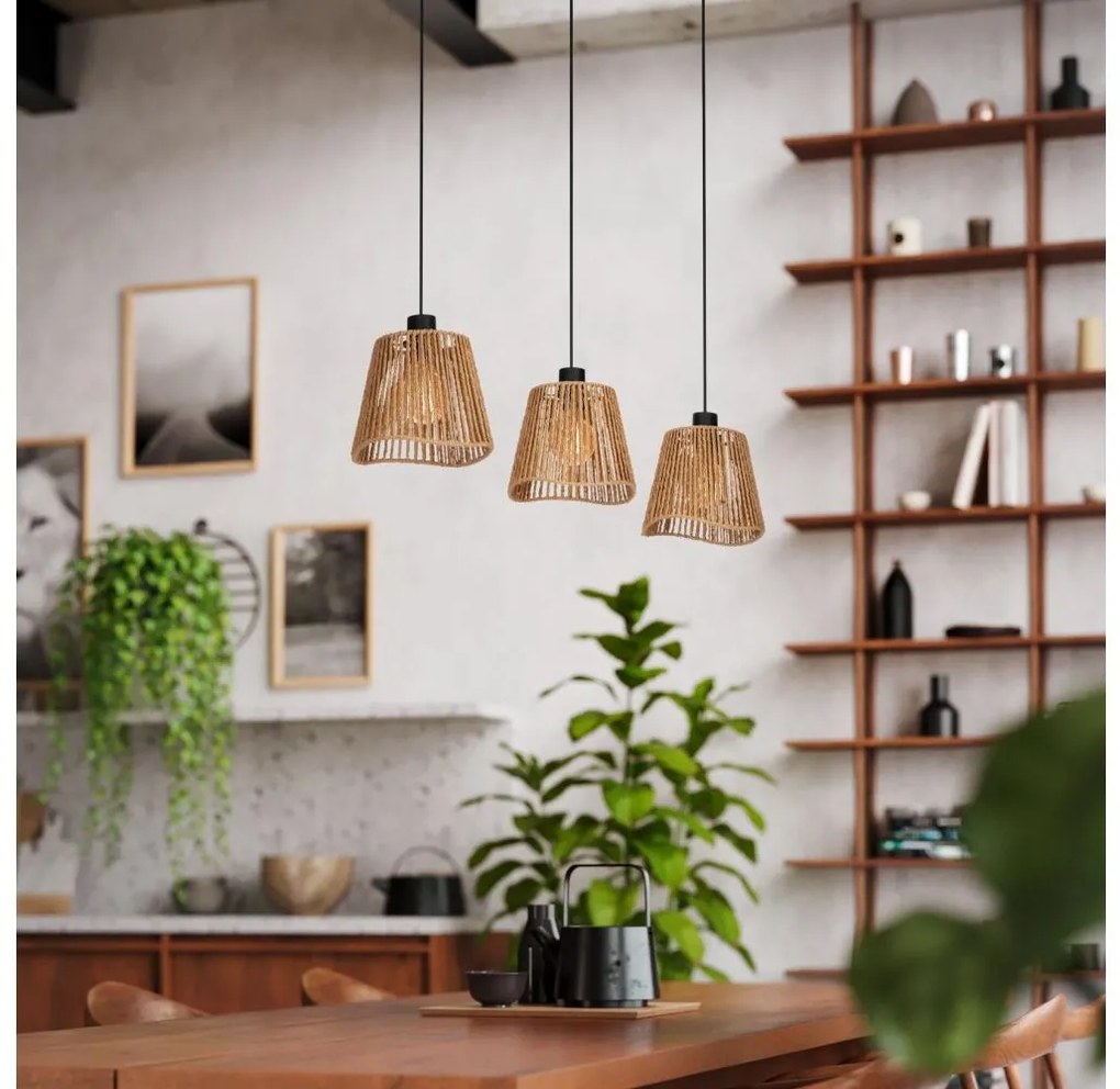 Lustră pe cablu Eglo 44073 LAVISTER 3xE27/60W/230V maro