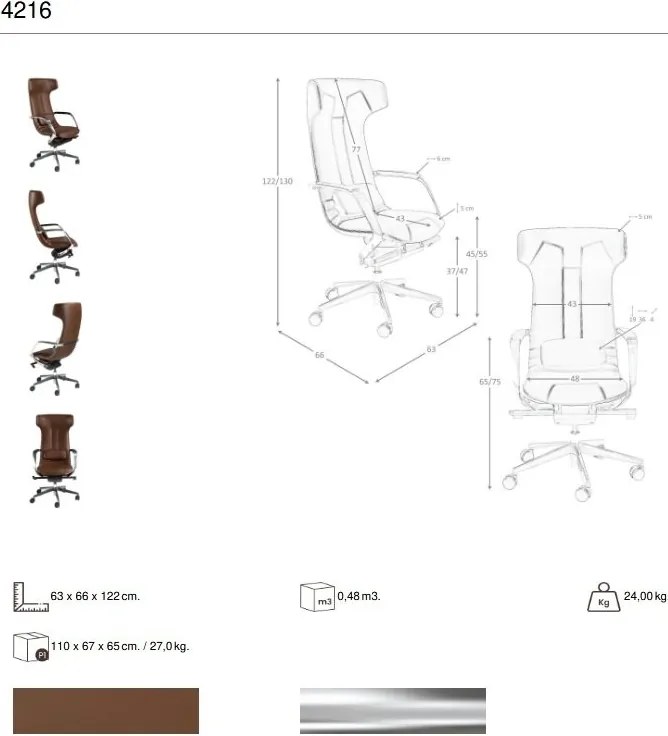 Scaun de birou modern piele sintetica Brown