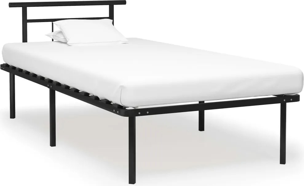 vidaXL Cadru de pat, negru, 100 x 200 cm, metal