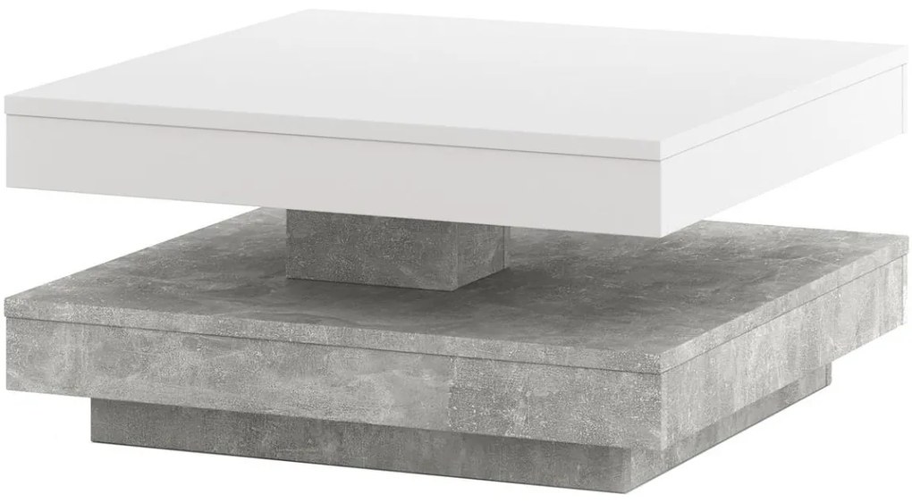 Masă de cafea TIMO alb/gri, aspect beton