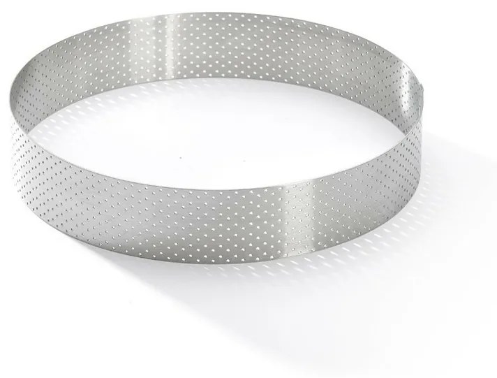 Inel rotund perforat pentru tort De Buyer 3098.07 18,5 cm, oțel inoxidabil