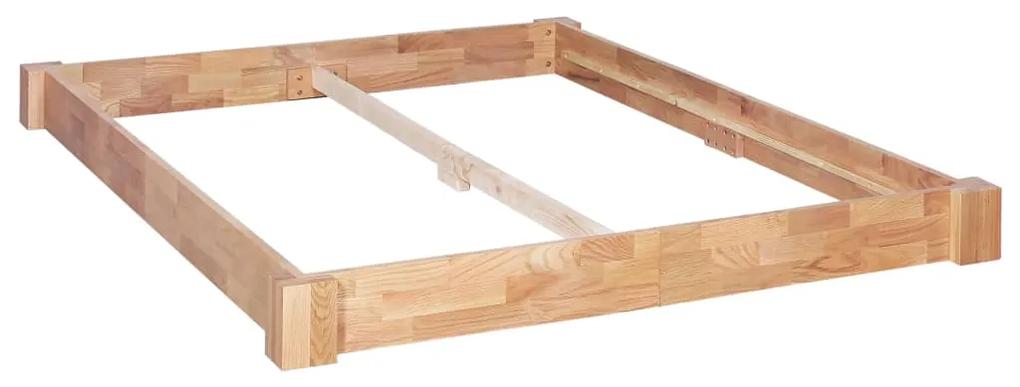247259 vidaXL Cadru de pat, 160 x 200 cm, lemn masiv de stejar