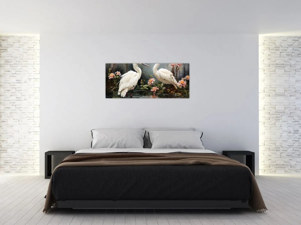 Tablou - Macarale albe (120x50 cm)