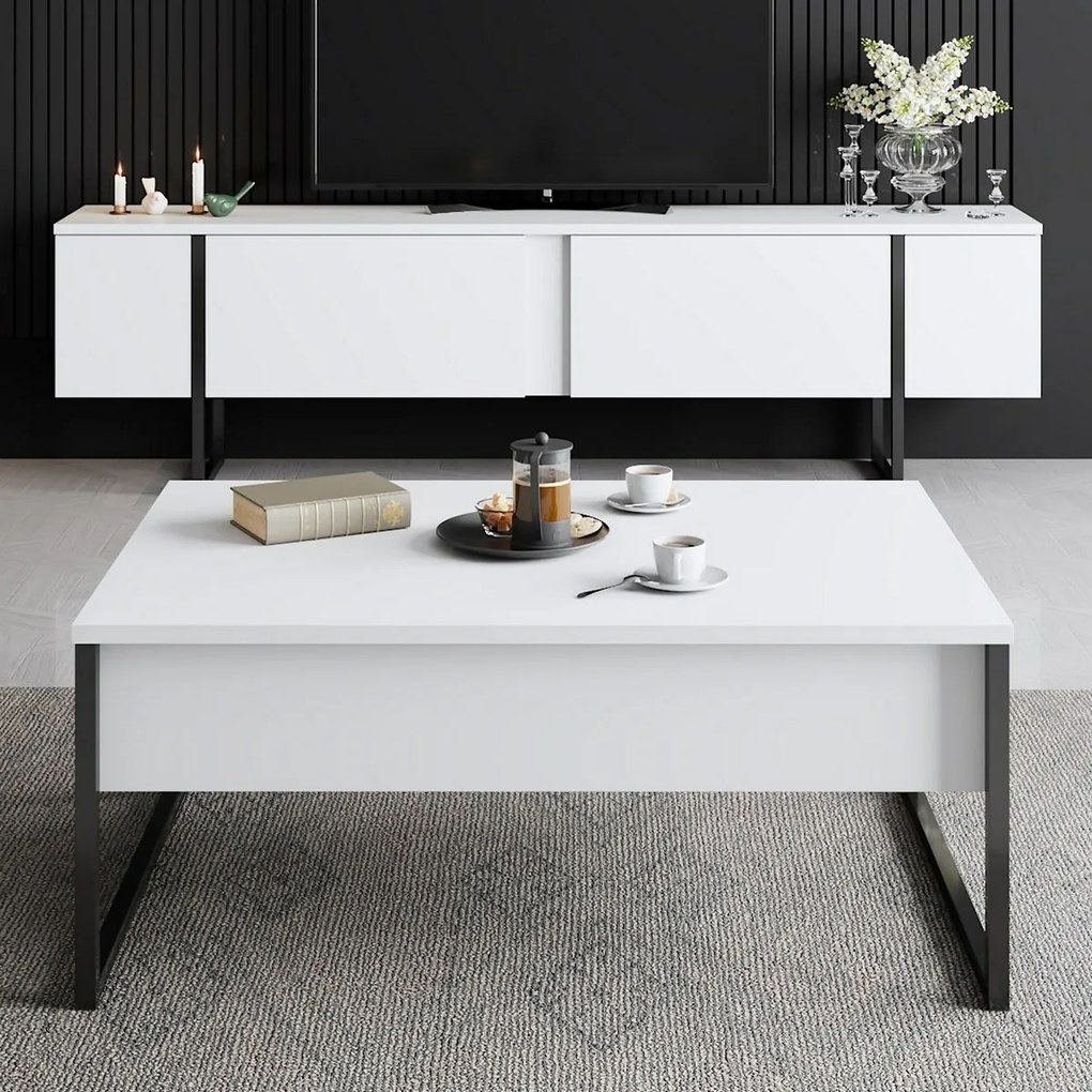 Măsuță de conferință Luxe White and Black