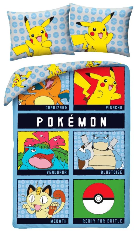 Pokémon Ready for Battle set de lenjerie de pat 140×200cm, 70×90 cm