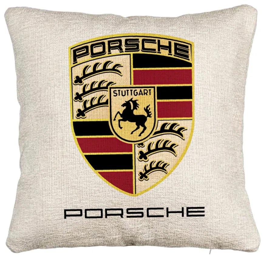 Perna Decorativa Canapea, Model Porsche, 40x40 cm, Cu fermoar