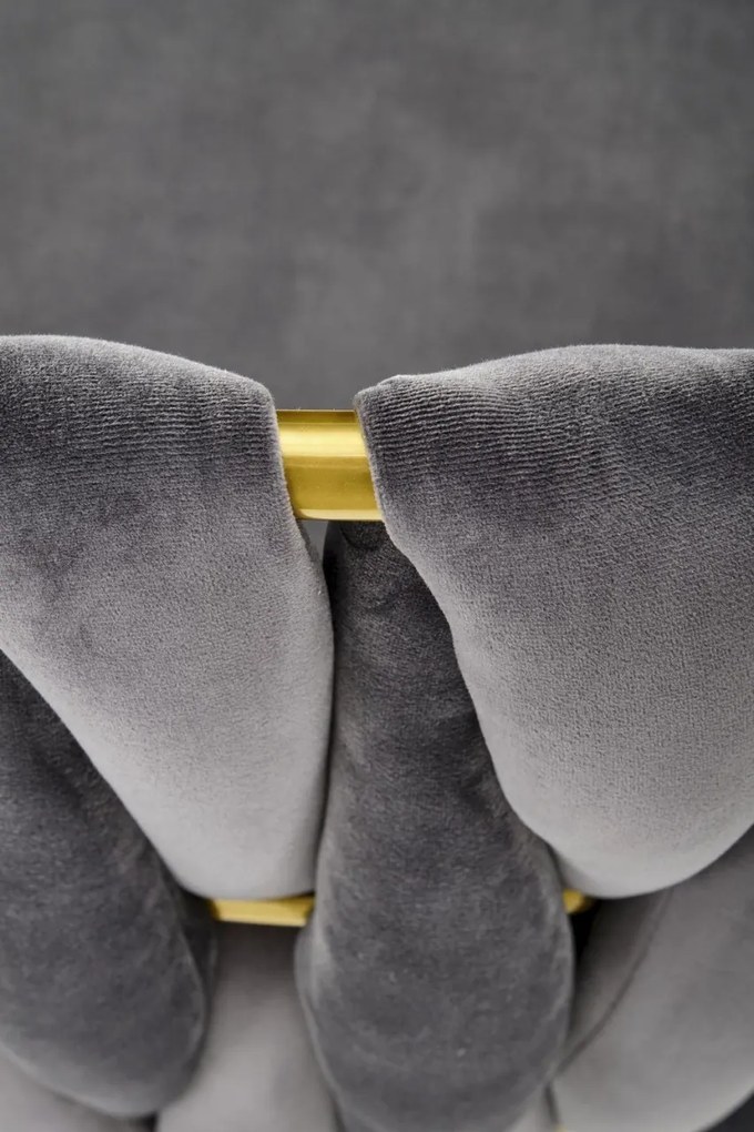 Scaun K517 velvet gri/auriu