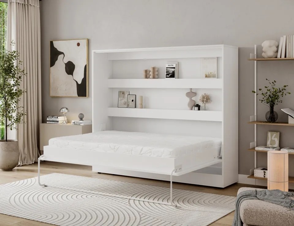 Pat rabatabil Devesto Horizontal Wall 140 alb, 200x140 cm – Alb