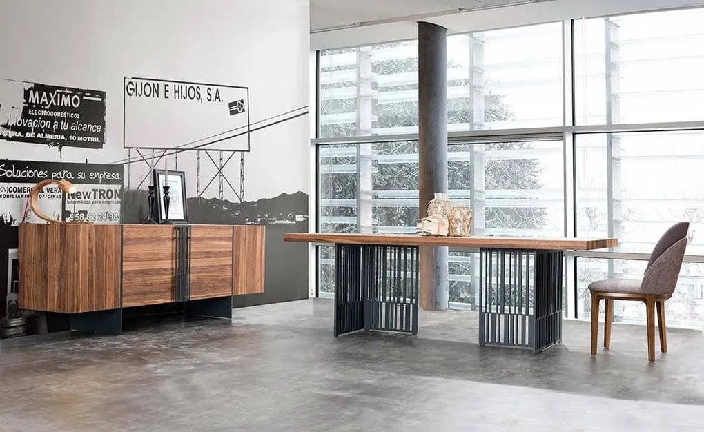 Masă lemn masiv Dining Serio, 220 × 75 × 100 cm