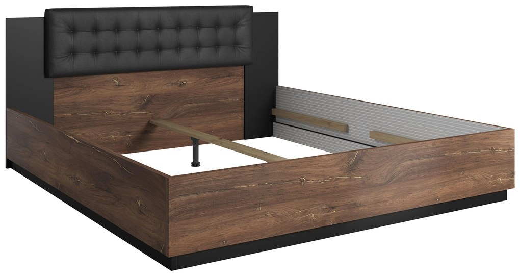 Pat matrimonial 180 cm Signat Typ 32 (negru + stejar flagstaff + cupru nitka). 1042104
