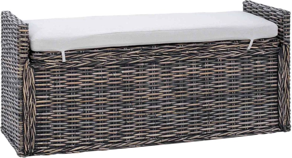 vidaXL Bancă cu spațiu de depozitare Negru spălat 110 x 40 x 50 cm