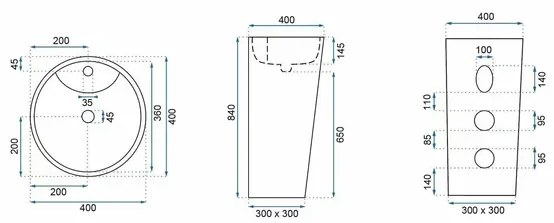 Lavoar freestanding Rea Blanka stil marmura