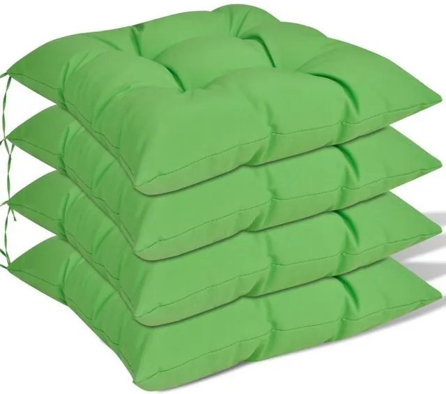 Set perne de scaun, 4 buc, 40 x 40 x 8 cm, verde