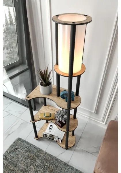 Lampă de podea NOTO cu polițe 1xE27/40W/230V bej/negru