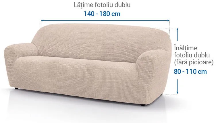 Huse super elastice RUBINIA smântânii fotoliu dublu (l. 140 - 180 cm)