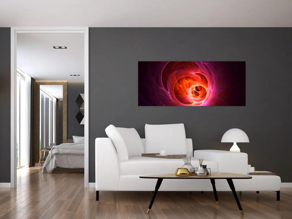 Tabloul modern cu abstracțiune roz (120x50 cm)