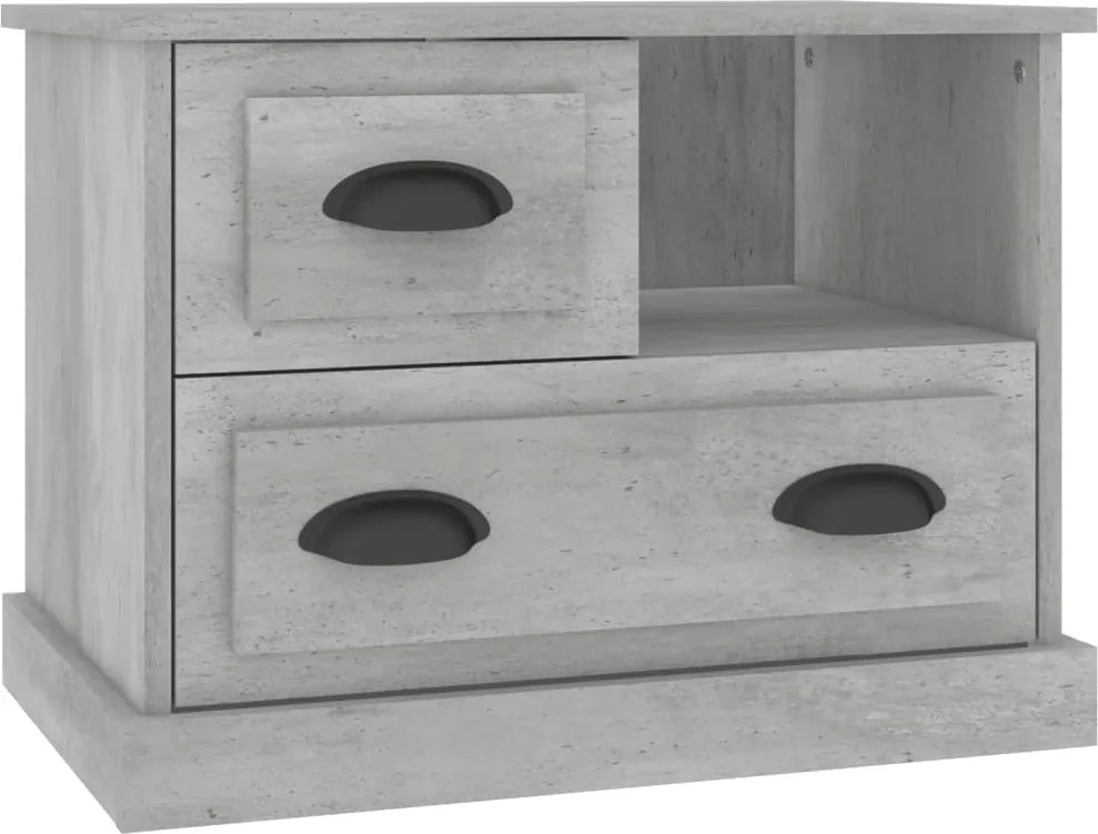 vidaXL Noptieră, gri beton, 60x39x45 cm