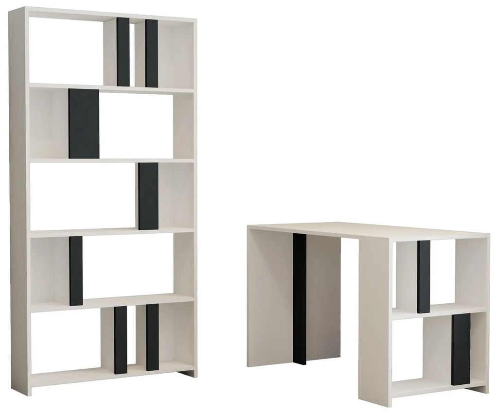 Masă PC cu raft Limba (Alb + antracit). 1088388