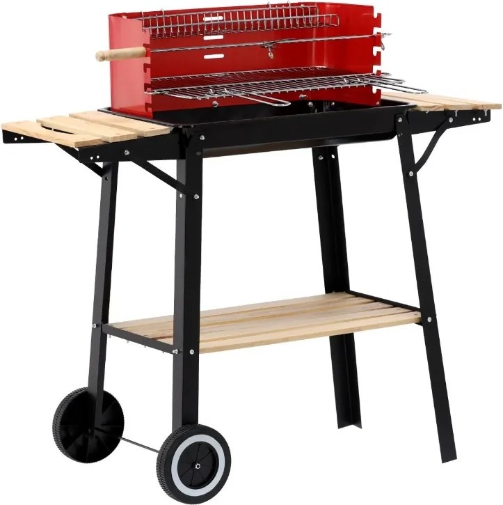 Grătar de gradina pe roți 93 x 42 x 84 cm