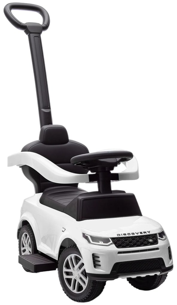 AIYAPLAY Mașinuță de Împins pentru Copii LAND ROVER DISCOVERY, 2-în-1 cu Mâner și Barieră de Siguranță, Alb | Aosom Romania