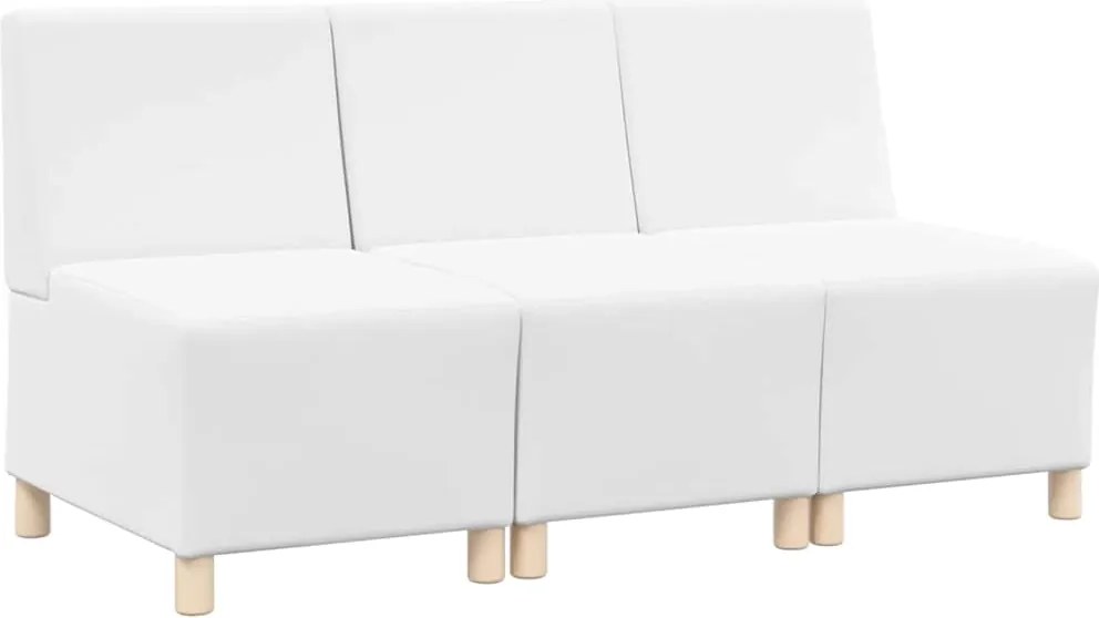 vidaXL Unitate Sofa Modulară Fără Brațe 3 pcs Alb 55 x 74 x 82 cm