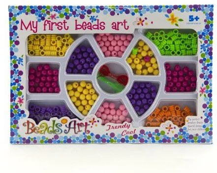 Mărgele de plastic 2 culori în cutie 26 x 18 cm